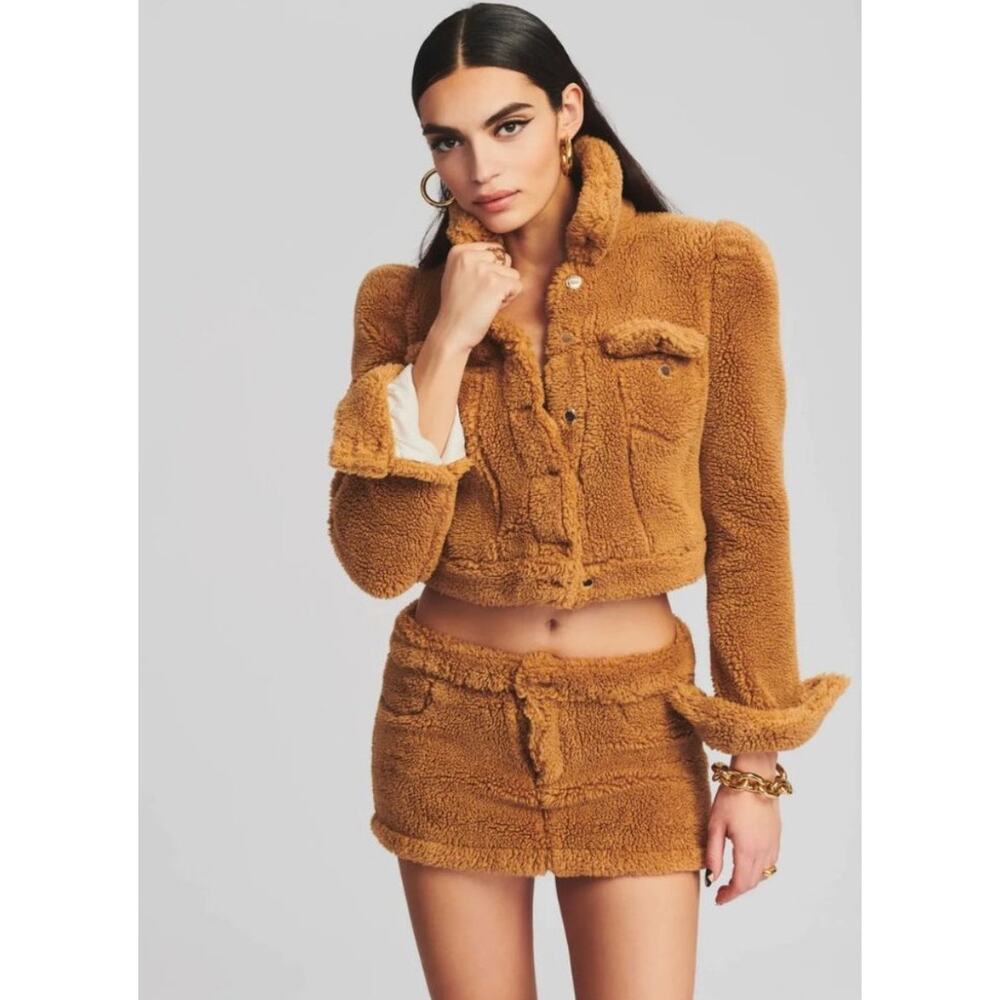 Retrofete NWT Brie Brown Teddy Jacket XL